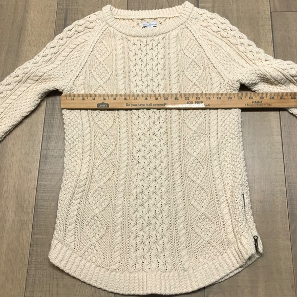 L.L. Bean Fisherman Sweater Tunic Womens Size XS Beige Signature Cotton Pullover - Picture 10 of 12